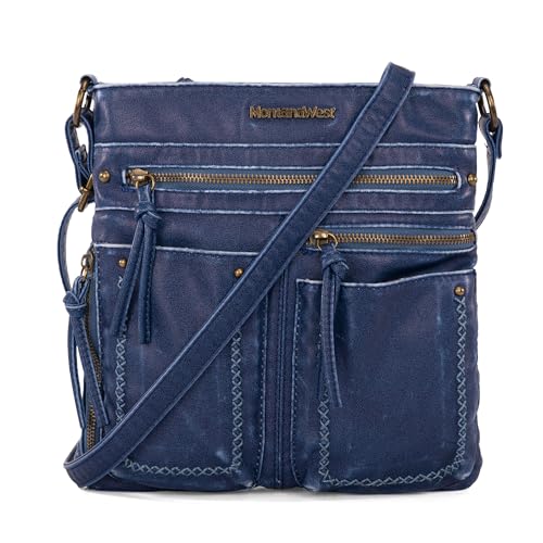 Image of Montana West Crossbody Bag for Women Multi Pocket Shoulder Medium Travel Purses Ultra Soft Washed Leather