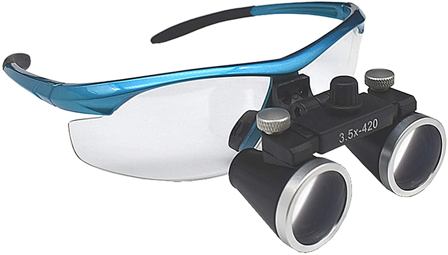 Lupa con Luz, Lupa Binocular De 3,5X Y 420 Mm, Ligera, Cómoda Y Que Reduce La Fatiga, Lupa Oral Montada En La Cabeza.