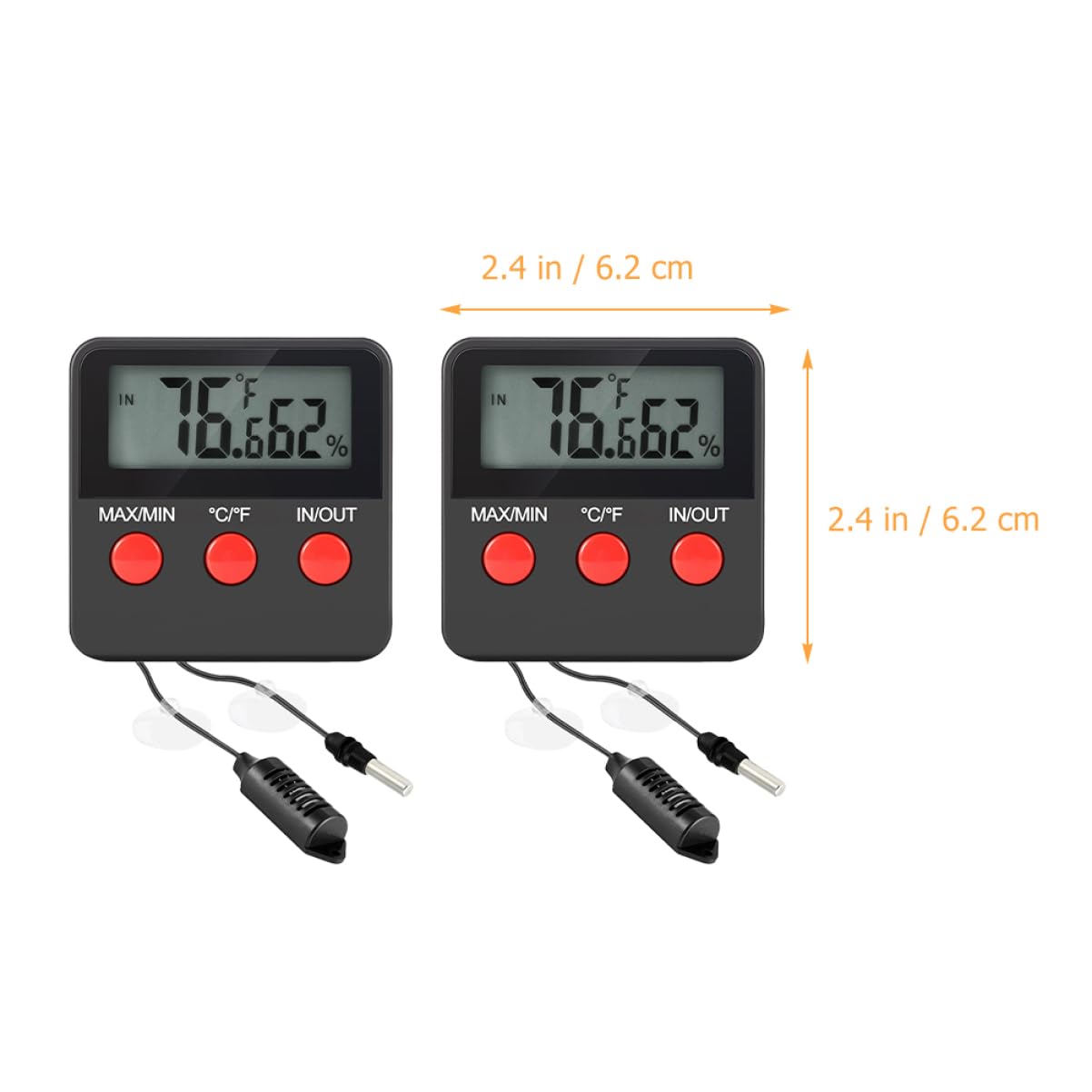 Balacoo 2sets Digital Hygrometer for Reptile Tanks Accurate Temperature and Humidity Monitor with Display for Egg Incubators and Turtle Boxes Batteries Not Included