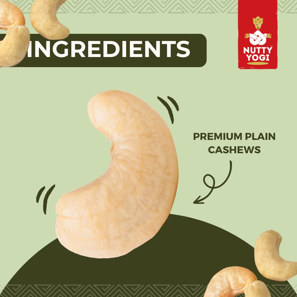 Nutty Yogi Cashew 1.2kgs Jar| Whole Crunchy Cashew | 100% Natural Premium Kaju Nuts Dry Fruit | Nutritious & Delicious | Gluten Free & Plant based Protein| Healthy Snacking|Low Sugar| Healthy Fats & Fiber 4