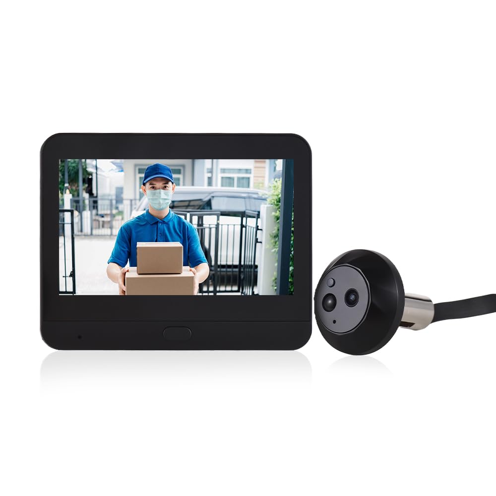 Timbre con vídeo WiFi para cámara de Mirilla de apartamento Pantalla a Color de 4,3 Pulgadas Aplicación Smart TY 1080P PIR Detección de Movimiento Cámara de Alarma Visualización