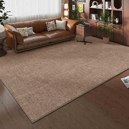 Tapis en fausse jute lavable et antidérapant solide pour la décoration du salon