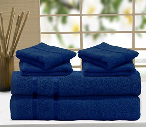 Image of Story@Home Cotton Towel Set of 6 | Hand Towel | Bath Towels | Navy Blue | 100% Cotton Soft Towel | Bath Towels for Men, Women & Kids | 450 GSM | Gym Towel | Perfect for Everyday Use