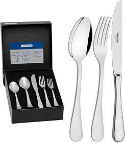 Faqueiro Tramontina Classic em Aço Inox com Facas de Mesa Forjadas Acabamento Brilho 30 Peças