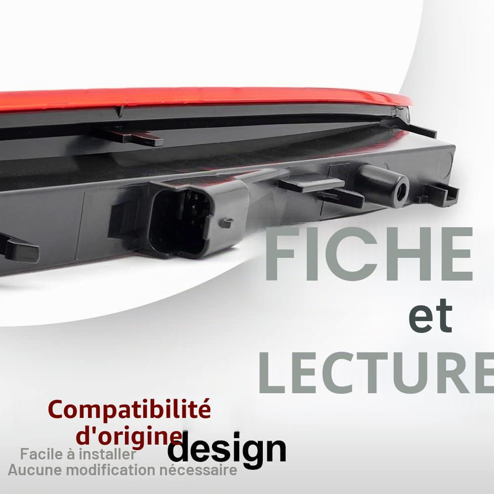 Lentille rouge LED rouge 3ème feu stop pour Renault Megane II MK2 Estate Feu de stop feux arrière central haut monté,OEM#:8200175538
