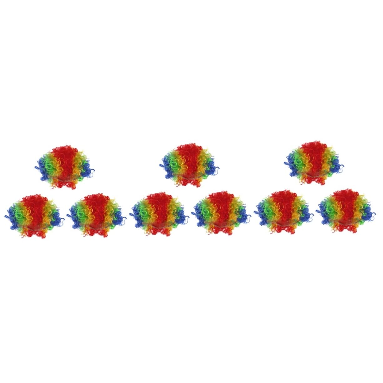 WOONEKY 9 Stk Clown Kostüm Perücke Fans Perücke Afro-n für Frauen Clown n für halloween faschingsn für Fußballfans flauschige Afro- Colorful