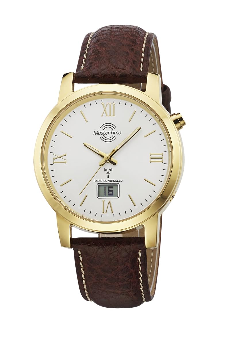 Master Time Funk Quarz Herren Uhr Analog-Digital mit Leder Armband MTGA-10298-13L
