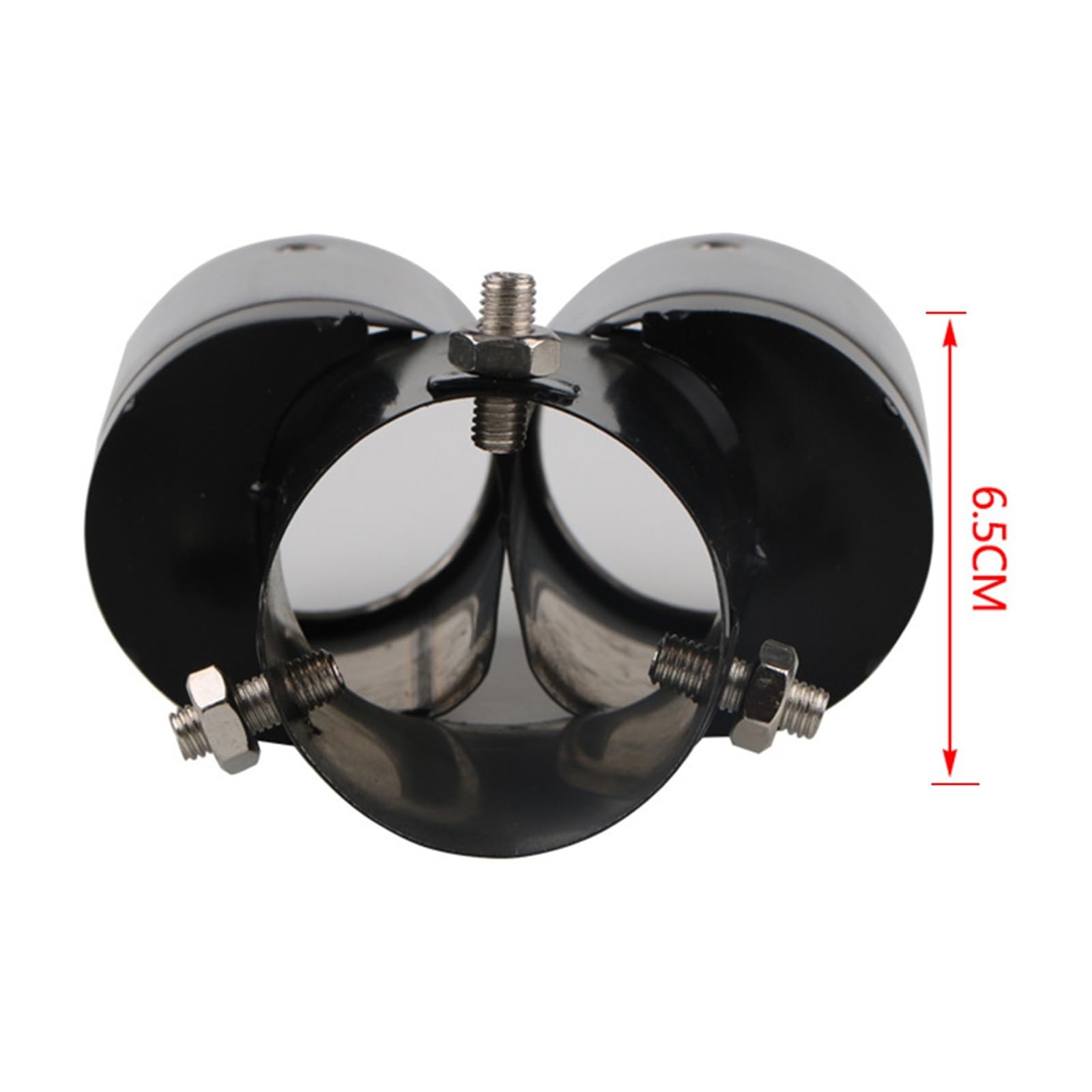 Car Silencer 2/1 sztuk 63mm podwójny wylot końcówka rury wydechowej samochodu tłumik samochodowy ze stali nierdzewnej skośna walcowana krawędź rura wydechowa(2PCS)