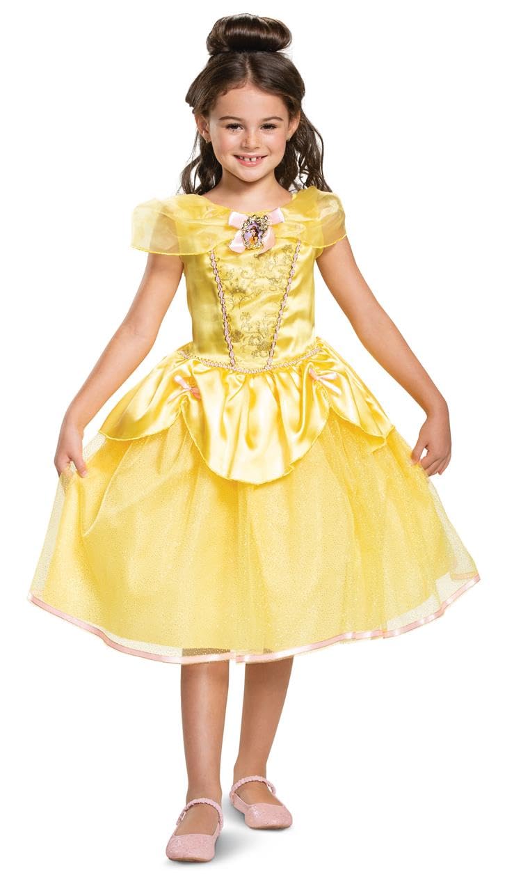 Disney Offizielles Deluxe Belle Kostüm Kinder, Prinzessin Kostüm Für Kinder, Größe S