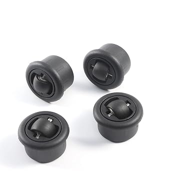 Office Chair Castors, 4 Pack Glide Castors for Office Chair Wheel Replacement Silent Caster for Furniture Plastic Swivel Castor Wheels Universal Rolling Chair Wheels, 50mm Diameter Black