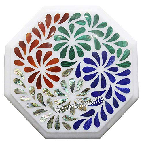 16 x 16 Inches Octagon Marble Side Table Top Inlay Coffee Table with M 16 x 16 Inches Octagon Marble Side Table Top Inlay Coffee Table with M