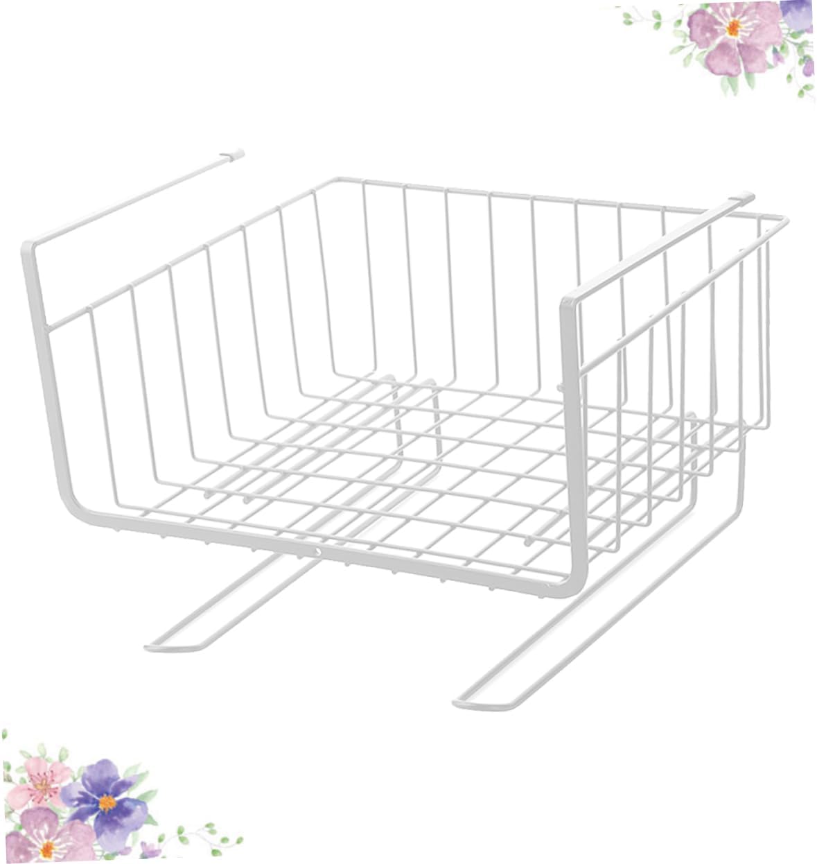 Healifty 2pcs White Cabinet Partition Rack Simple Layered Storage Shelf for Under Table Organization Material Multi Purpose Use Kitchen Home Pack