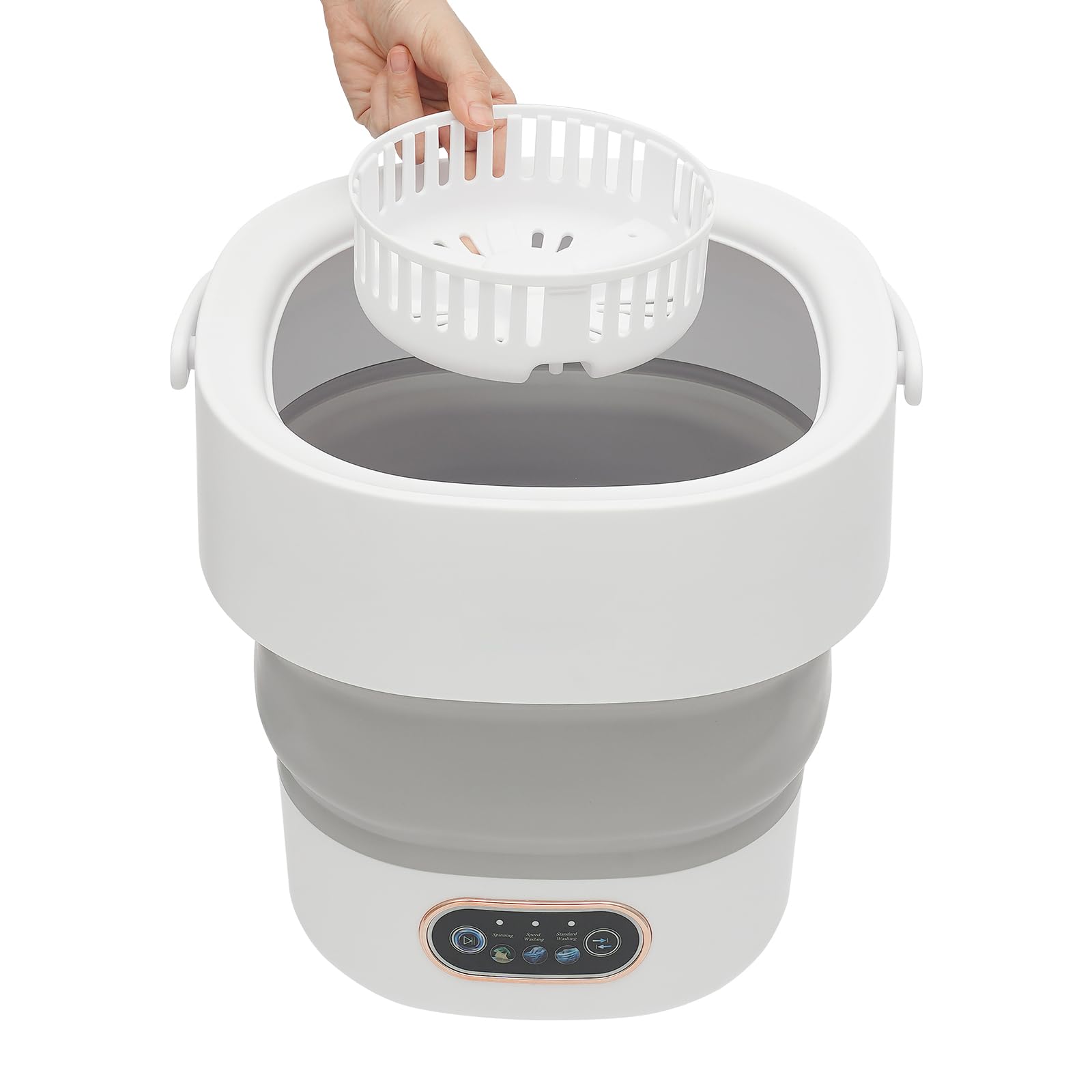 Faltbare Waschmaschine 13L - Tragbare Mini-Waschmaschine mit Abtropfkorb für Unterwäsche, Reisen & Camping