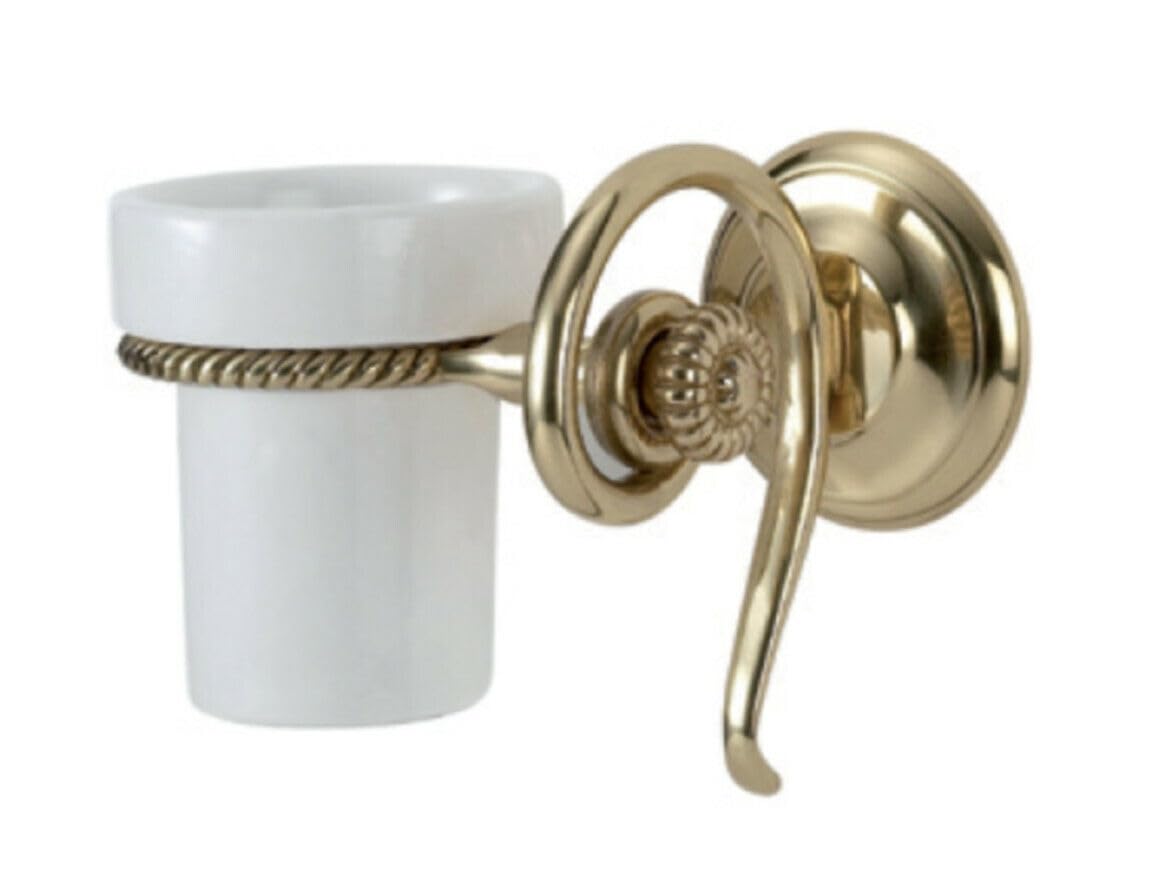Toallero de latón dorado barroco, accesorios de baño, baño clásico de lujo (soporte para cepillo de dientes)
