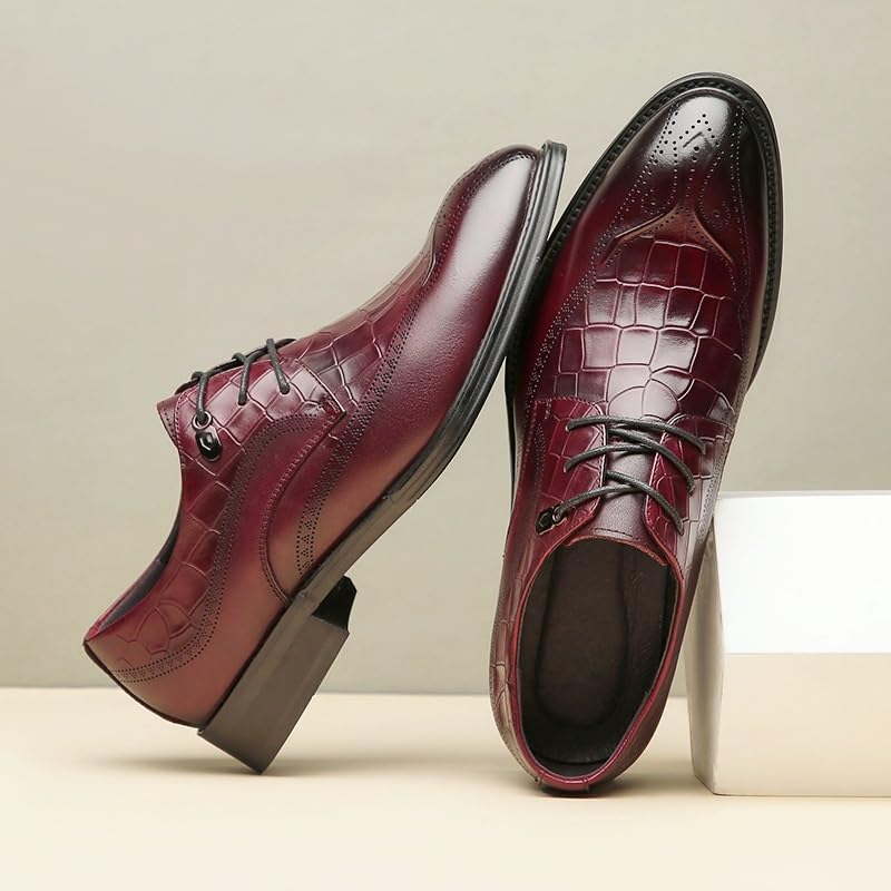 Comfortable Dress Shoes for Mens Fashion Breathable Pointed Toe Business Wedding Work Oxford Formal Shoes Men's Classic Lace Up Oxfords Dress Shoes Patent Leather Tuxedo Formal Shoes2