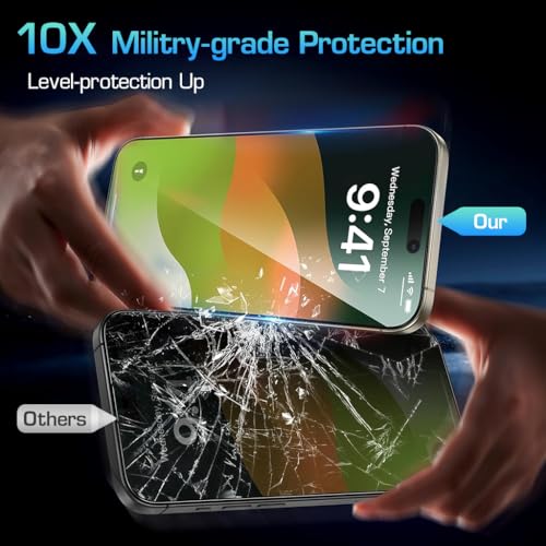 Image of ZORBES 2pcs Privacy Screen Protectors for i Phone 16 Pro 6.3'' Ultra HD Tempered Glass Screen Protectors 2-Step Installation Auto-Alignment HD Screen Protector Kit with Screen Cleaning Tools
