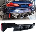 Sport Heckdiffusor Diffusor Schwarz für BMW 5er G30 G31 520d 530d 540i mit M Sport Paket Stoßstange LCI ab 2020