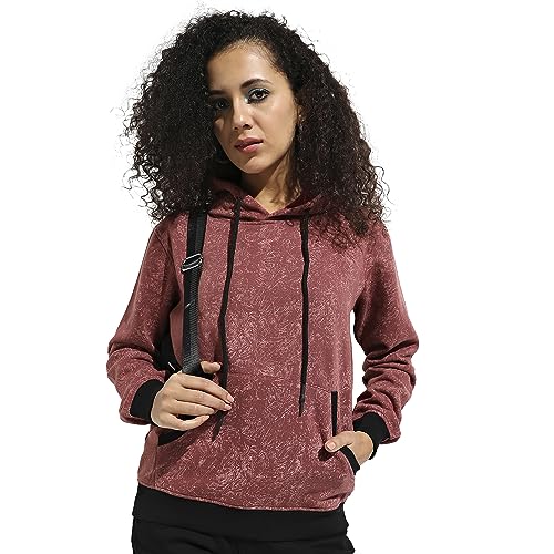 Image of Campus Sutra Women Cotton Regular Fit Hooded Sweatshirt