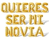Picture of Letter Balloons - QUIERES SER MI NOVIA 16" Inch Alphabet Letters Foil Mylar Balloon Valentines Day Banner (Gold)