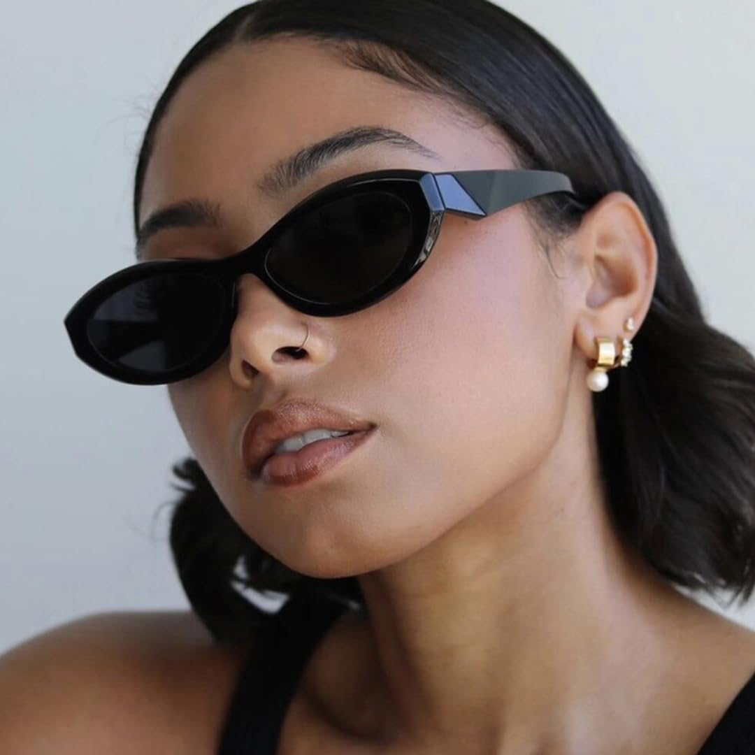 Gafas de sol de montura pequeña estilo ojo de gato para mujer, gafas de moda con protección UV400.