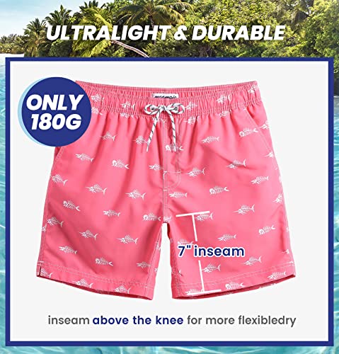 Image of maamgic Mens Slim Fit Swim Shorts Swim Trunks 7 inch Quick Dry Mens Bathing Suits with Mesh Lining
