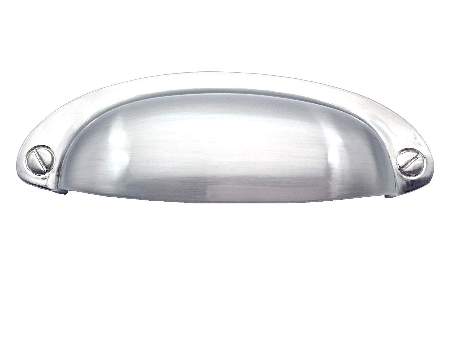 LynnsGracelandLynnsGraceland 3-1/2" C-C Black Cup Drawer Pull Handles Dresser Pulls Cabinet Handle Antique Oil Rubbed Bronze Nickel Chrome Gold Kitchen Hardware 3.5" 89 mm Centers (Brushed Nickel)