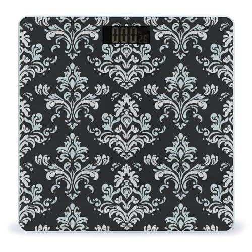 Báscula digital Damask Pattern con pantalla LCD para baño miniatura 1