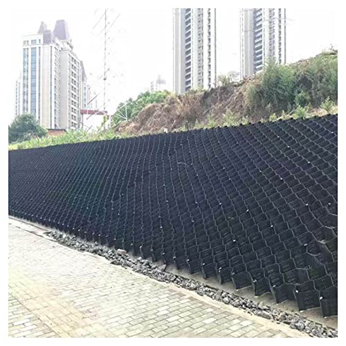 Estabilizador de rejilla de grava de panal para patio y camino, pavimentadora de rejilla de tierra para relleno de rocas de césped, malla de estabilización de grava de guisante expandible, 2 x 8 m