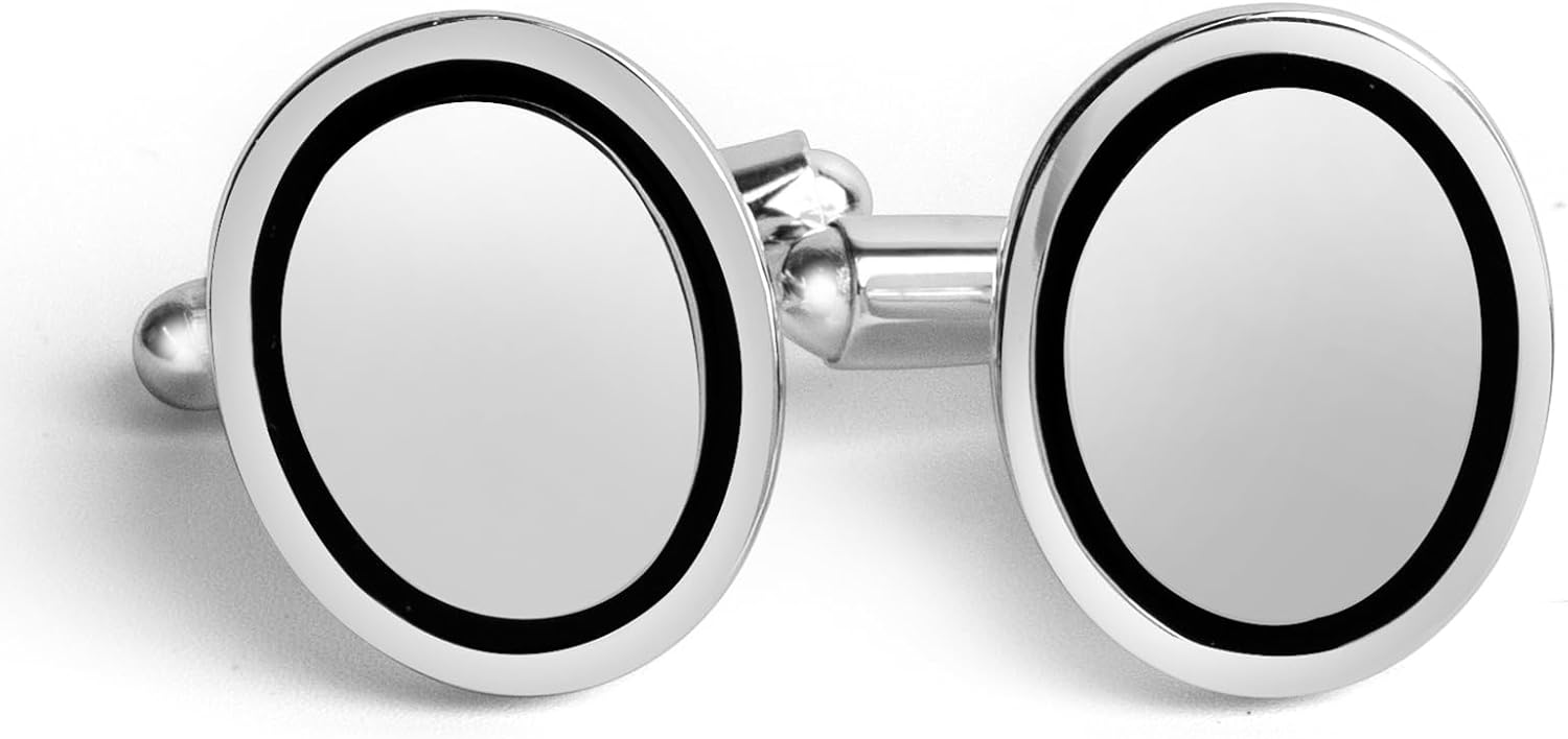 Sterling Silver Cufflinks for Men - Luxury Men's Cuff Links With Elegant Gift Box - Crafted With .925 Sterling Silver - Suitable for All Occasions