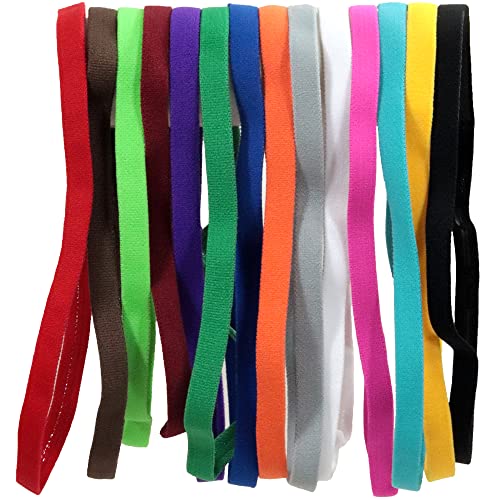 Kenz Laurenz 10 Pack of Mini Headbands No Slip Sports Headband (Assorted)