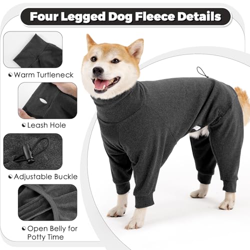 Dotoner Fleece Hundepullover Wintermantel Hundemantel Grosse Hunde Fleecejacke mit Beinen Hundebademantel für Kleine Mittelgroße Haustiere Hundebekleidung,Chihuahua,Beagle,Weicher Hunde Pyjamas