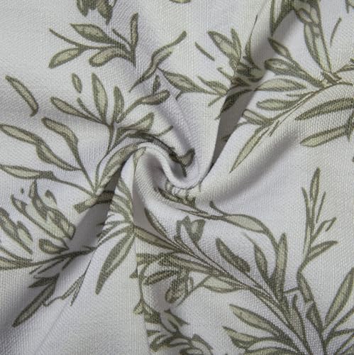 Image of TWOPAGES Pinch Pleat Leaf Print Cafe Curtains, Dove Grey, 52W x 36L