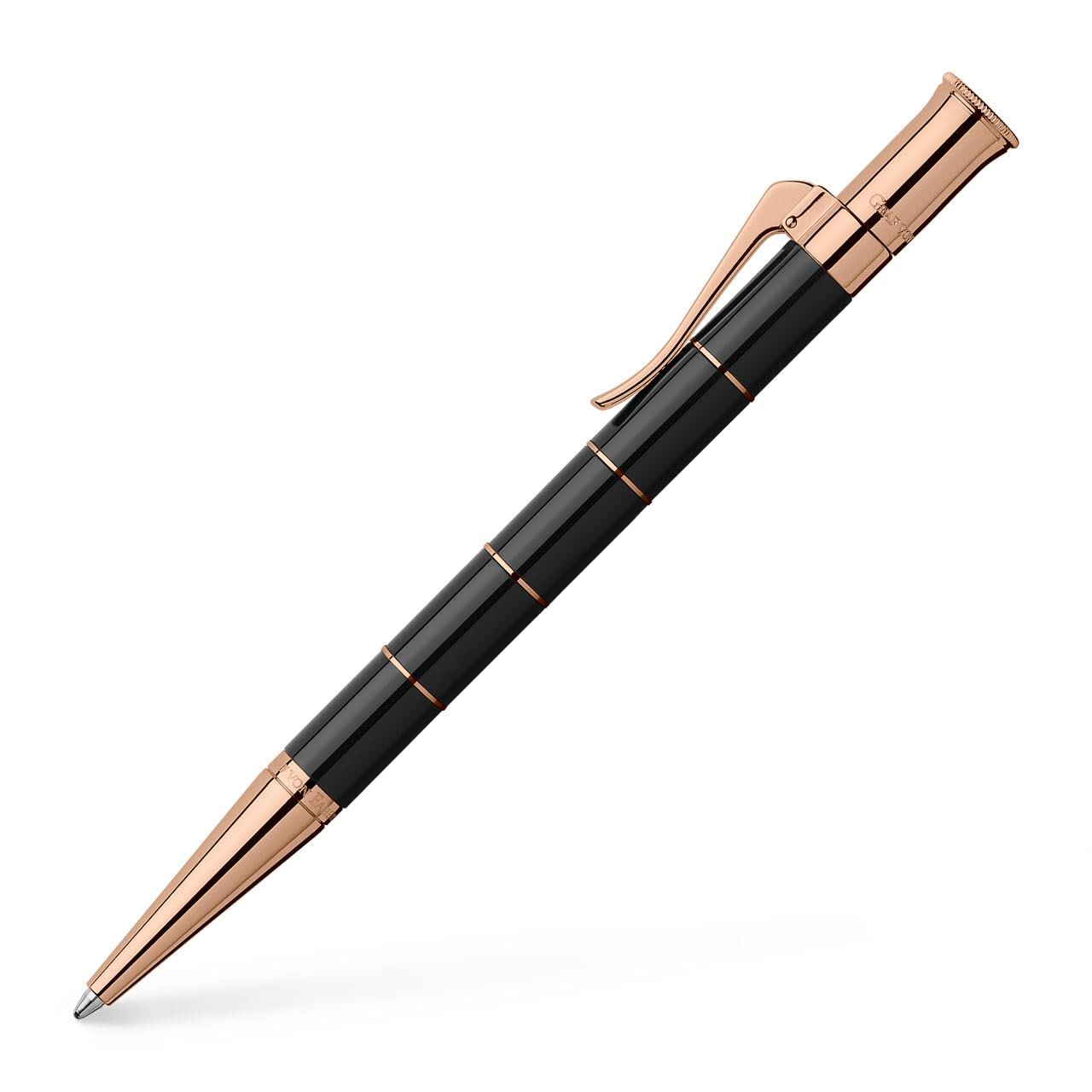 Graf von Faber-Castell - Kugelschreiber Anello Roségold | Edelharzschaft mit Roségold-Ringen und dokumentenechter Großraummine B