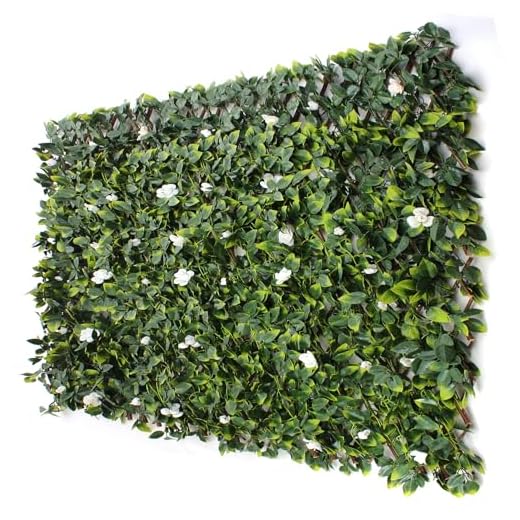 3rd Street Inn White Rose Rattan Leaf Trellis 4-Pack - Bamboo Greenery Panel - Boxwood and Ivy Privacy Fence Substitute - DIY Flexible Fencing (White Rose Rattan)