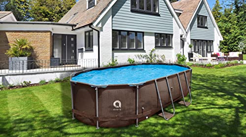 Avenli Pool 427 x 275 x 100 cm Stahlrahmen Aufstellpool Komplettset mit Leiter Filterpumpe Schläuchen und… – Bild 3