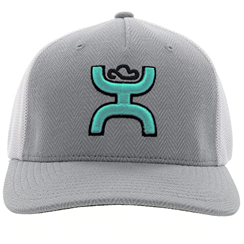Image of Hooey Men's Coach Logo Embroidered Mesh Back Trucker Cap Grey L XL