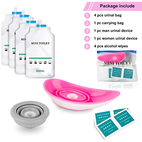 Man female urination device urinals portable toilet for car women shewee Patients Lazy Old people urinal car camping supplies stuff sink camp toilet portable potty camping hiking road trip (pink) - Thumbnail 7