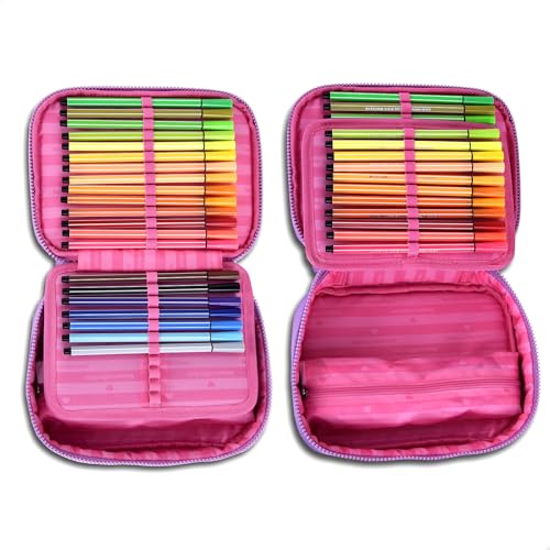 Estojo Escolar Rebecca Bonbon, Box Grande para Meninas (Azul)