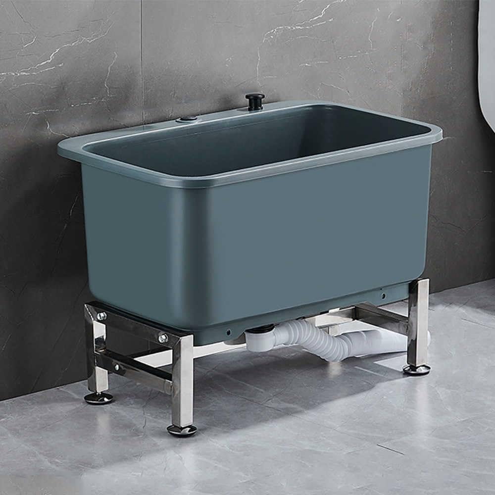 asdchZen Commercial Floor Mop Sink With Deep Basin And Removable Utility Sink On Wheels Grey Ideal For Garage Backyard And Commercial Use 60X40X50.5Cm,Grey,60x40x50.5cm