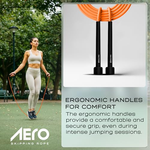 Image of Solpro Aero Adjustable Jump Rope Skipping Rope for men, women, kids, boys, girls | Unisex, Tangle-Free, Durable, Ideal for fitness, cardio, agility & home workouts