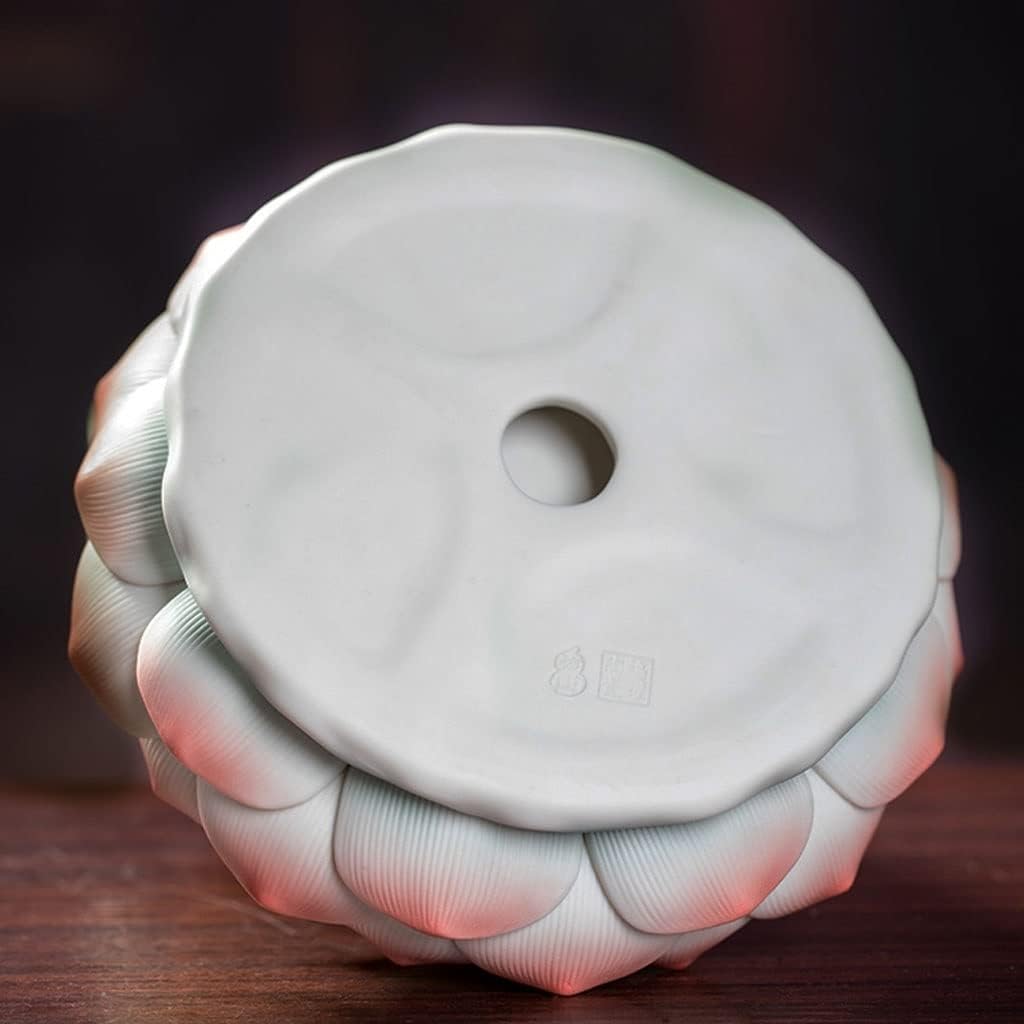 Backflow Incense Burner Ceramic Lotus Incense Burner Retro Incense Burner Incense Holder Handmade Incense Holder Indoor Incense Burner Decoration Aromatherapy Ornament Incense Waterfall(C)