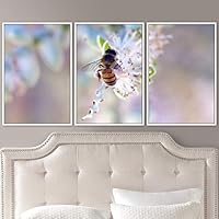 3 Piece Framed Canvas Wall Art Colorful Bee Insects Canvas Prints Home Artwork Decoration for Living Room,Bedroom - 16
