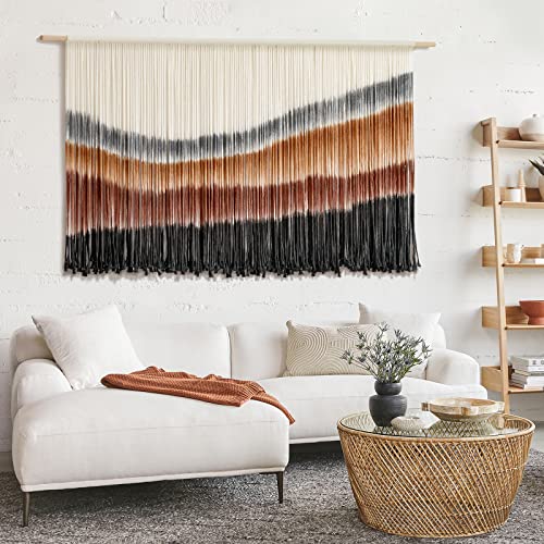 Flber Macrame Wall Hanging Macrame Wall Decor Large-Scale Tie-Dye Tapestry Living Home Room Wall Decor 57 Inch Wx 35 Inch L thumb #3