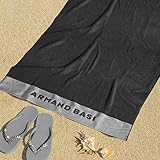 Toalla de playa ARMAND BASI de gran tamaño (100x180 cm) en velour, de tacto agradable y muy suave con textura de terciopelo