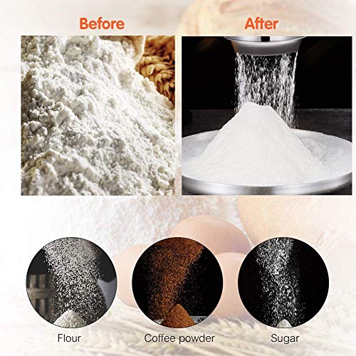 Stainless Steel Hand-held Flour Sifter with Handle,Metal Squeeze Fine Mesh Sieve for Baking,4 Cup Capacity Flour Sieve Cup for Powered Sugar
