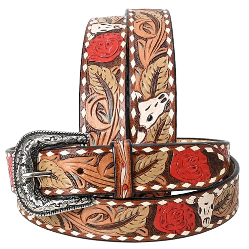 American Darling Small Apparel Belt Beautifully Hand Tooled Leather Unisex | Handcrafted