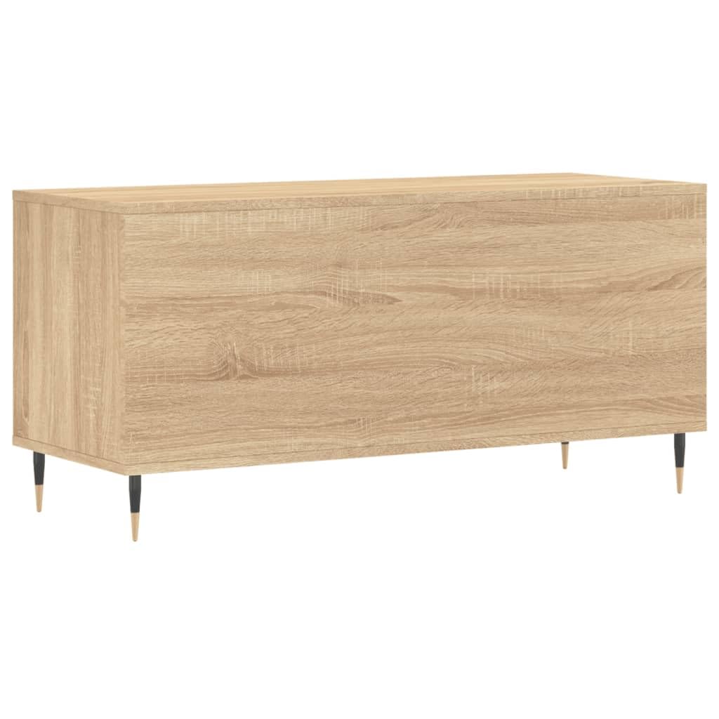 IKAYAA Mueble Tocadiscos de Madera 100x38x48 cm, Estanteria CD para Vinilos, WY23E Roble Sonoma