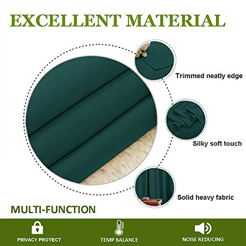Image of NICETOWN Noise Reducing Room Dividers Curtains Screens Partitions, Full-Length Grommet Top Room Screen Divider Curtain Panel for Space Solution (Hunter Green, Single Pack, 15ft Wide x 8ft Long)