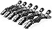 Hair Tamer Black Croc Hair Styling Clips, 6 Pack