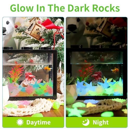 Image of 100 PCS Starfish Glow Rocks Mixed Color Luminous Stones Aquarium Garden | OSOPOLA Starfishshaped Mixed Color Glow Rocks Luminous Stones For Aquarium Garden Walkway FD05MX100A